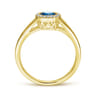 Promise Ring - 14K Yellow Gold Diamond and Blue Topaz Fashion Promise Ring - 0.04 ct