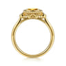 Promise Ring - 14K Yellow Gold Diamond and Citrine Bujukan Promise Ring - 0.03 ct