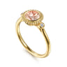 Promise Ring - 14K Yellow Gold Diamond and Morganite Bujukan Promise Ring - 0.03 ct