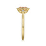 Promise Ring - 14K Yellow Gold Diamond and Morganite Bujukan Promise Ring - 0.03 ct