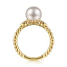 Promise Ring - 14K Yellow Gold Diamond and Pearl Bujukan Promise Ring - 0.04 ct