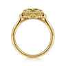 Promise Ring - 14K Yellow Gold Diamond and Peridot Bujukan Promise Ring - 0.03 ct
