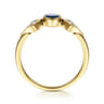Promise Ring - 14K Yellow Gold Diamond and Sapphire 3 Stone Promise Ring - 0.05 ct