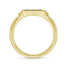 Promise Ring - 14K Yellow Gold Diamond and Trio Princess Cut Sapphire Promise Ring - 0.01 ct