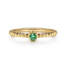 Promise Ring - 14K Yellow Gold Emerald Stackable Promise Ring
