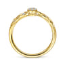 Promise Ring - 14K Yellow Gold Floral Diamond Stackable Promise Ring - 0.1 ct