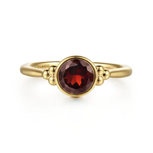 Promise Ring - 14K Yellow Gold Garnet Bujukan Ladies' Ring
