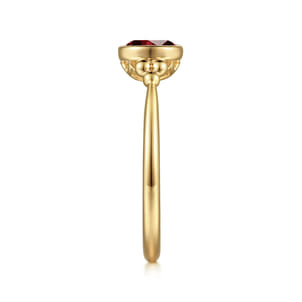 Promise Ring - 14K Yellow Gold Garnet Bujukan Ladies' Ring