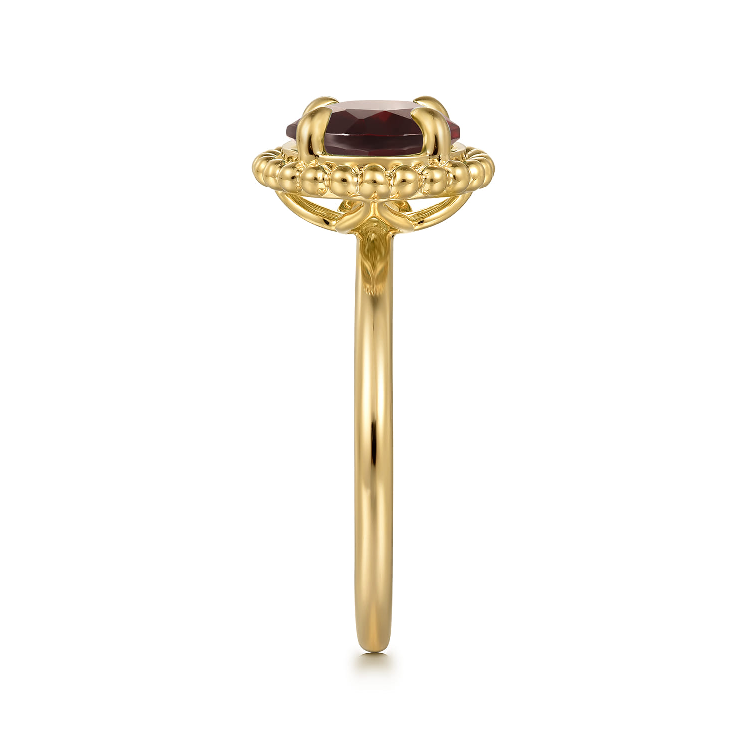 Promise Ring - 14K Yellow Gold Garnet Bujukan Ladies Ring