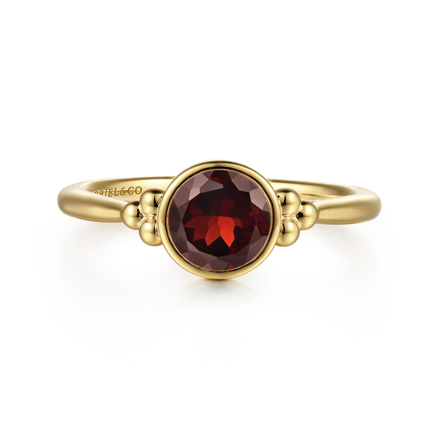 Promise Ring - 14K Yellow Gold Garnet Bujukan Promise Ring - Shot 1
