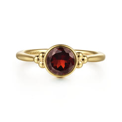 Promise Ring - 14K Yellow Gold Garnet Bujukan Promise Ring