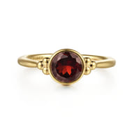 Promise Ring - 14K Yellow Gold Garnet Bujukan Promise Ring