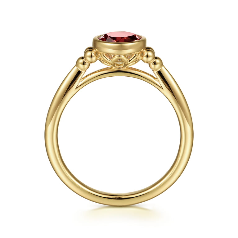Promise Ring - 14K Yellow Gold Garnet Bujukan Promise Ring - Shot 2