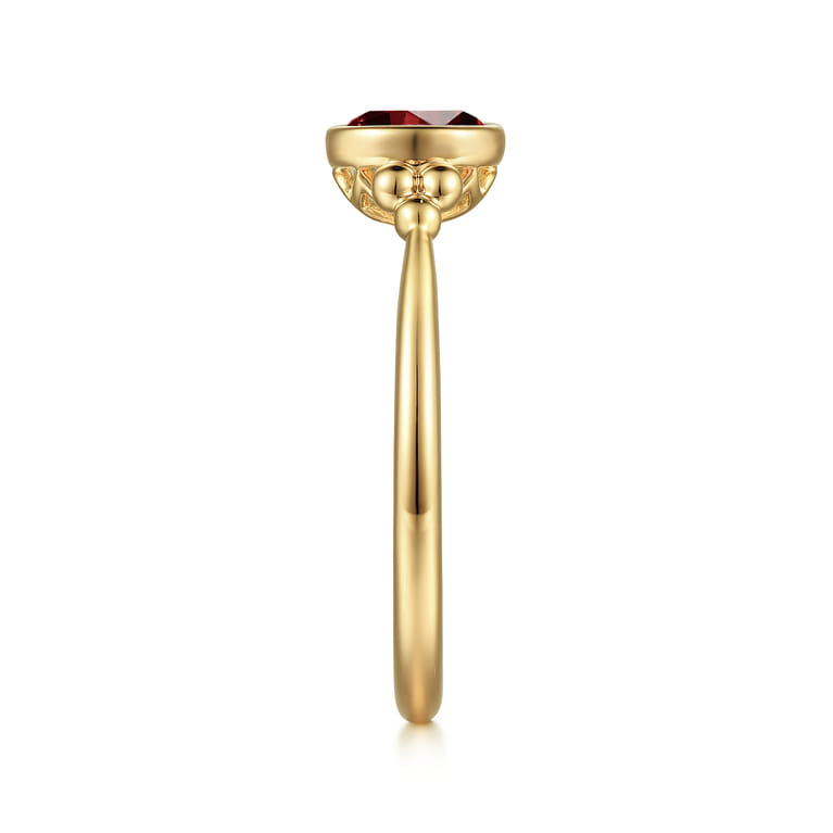 Promise Ring - 14K Yellow Gold Garnet Bujukan Promise Ring - Shot 4