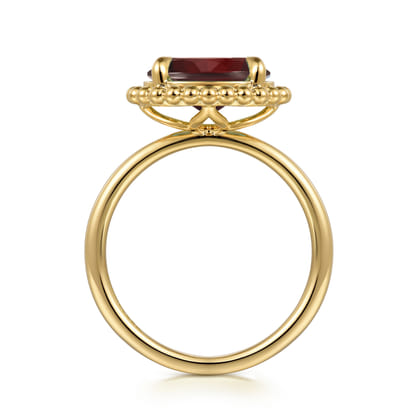 Promise Ring - 14K Yellow Gold Garnet Bujukan Promise Ring