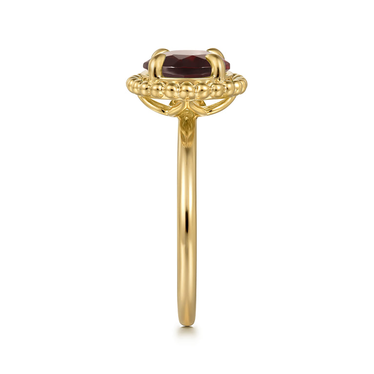 Promise Ring - 14K Yellow Gold Garnet Bujukan Promise Ring - Shot 4