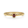 Promise Ring - 14K Yellow Gold Garnet Stackable Promise Ring
