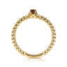 Promise Ring - 14K Yellow Gold Garnet Stackable Promise Ring