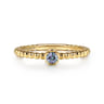 Promise Ring - 14K Yellow Gold Manmade Alexandrite Stackable Promise Ring