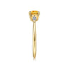 Promise Ring - 14K Yellow Gold Oval Citrine and Diamond Promise Ring - 0.04 ct