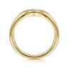 Promise Ring - 14K Yellow Gold Pave Diamond Signet Promise Ring - 0.05 ct