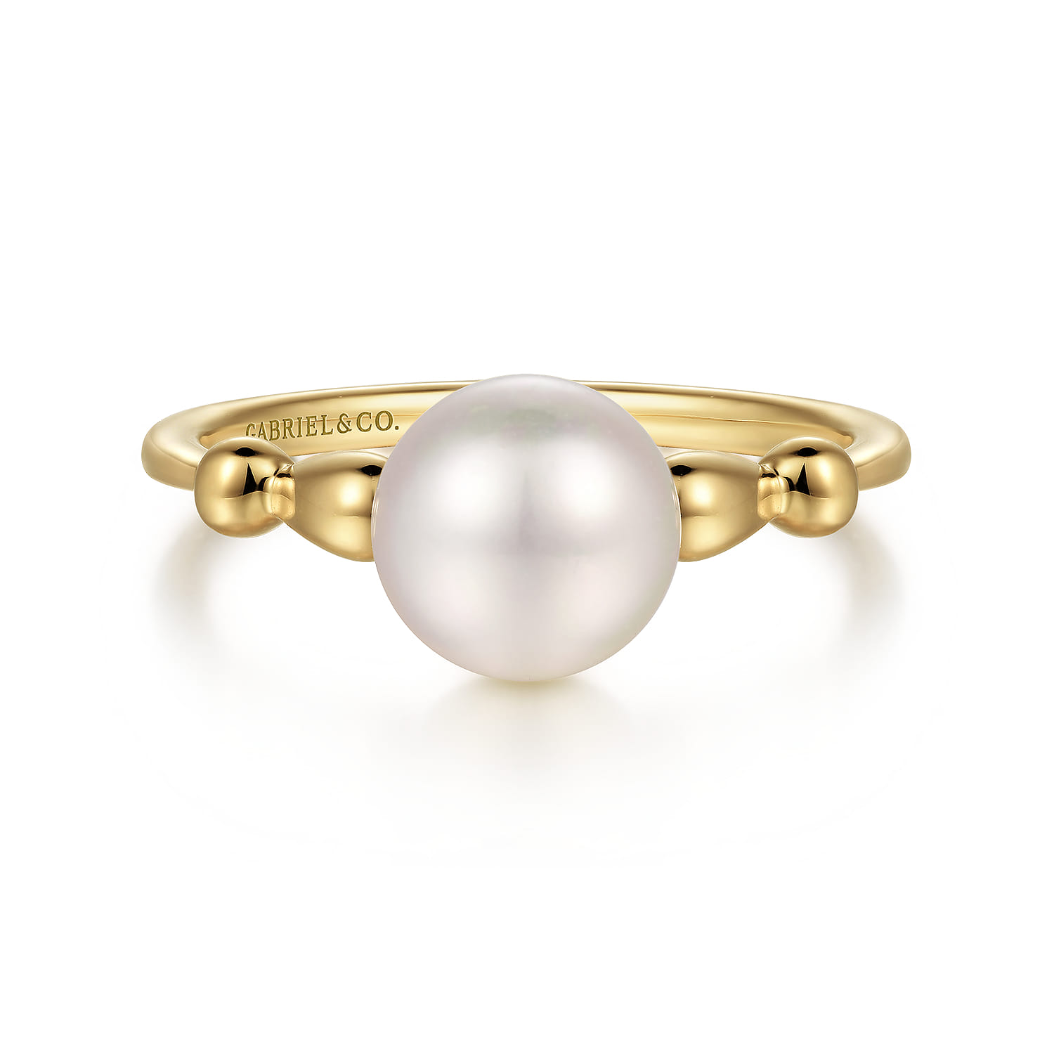 Promise Ring - 14K Yellow Gold Pearl Bujukan Promise Ring - Shot 1