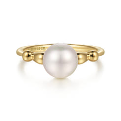 Promise Ring - 14K Yellow Gold Pearl Bujukan Promise Ring