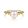Promise Ring - 14K Yellow Gold Pearl Bujukan Promise Ring