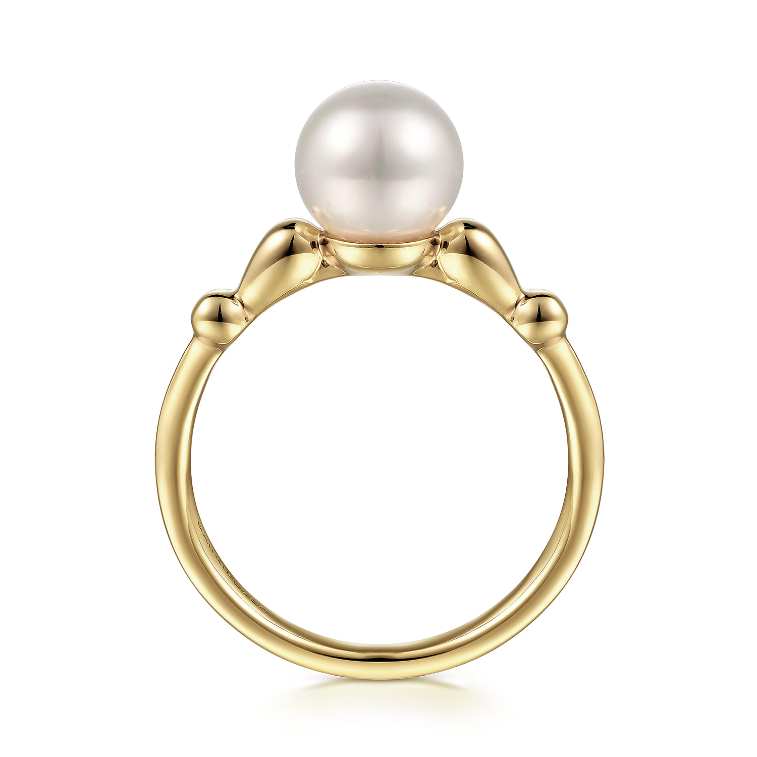 Promise Ring - 14K Yellow Gold Pearl Bujukan Promise Ring - Shot 2