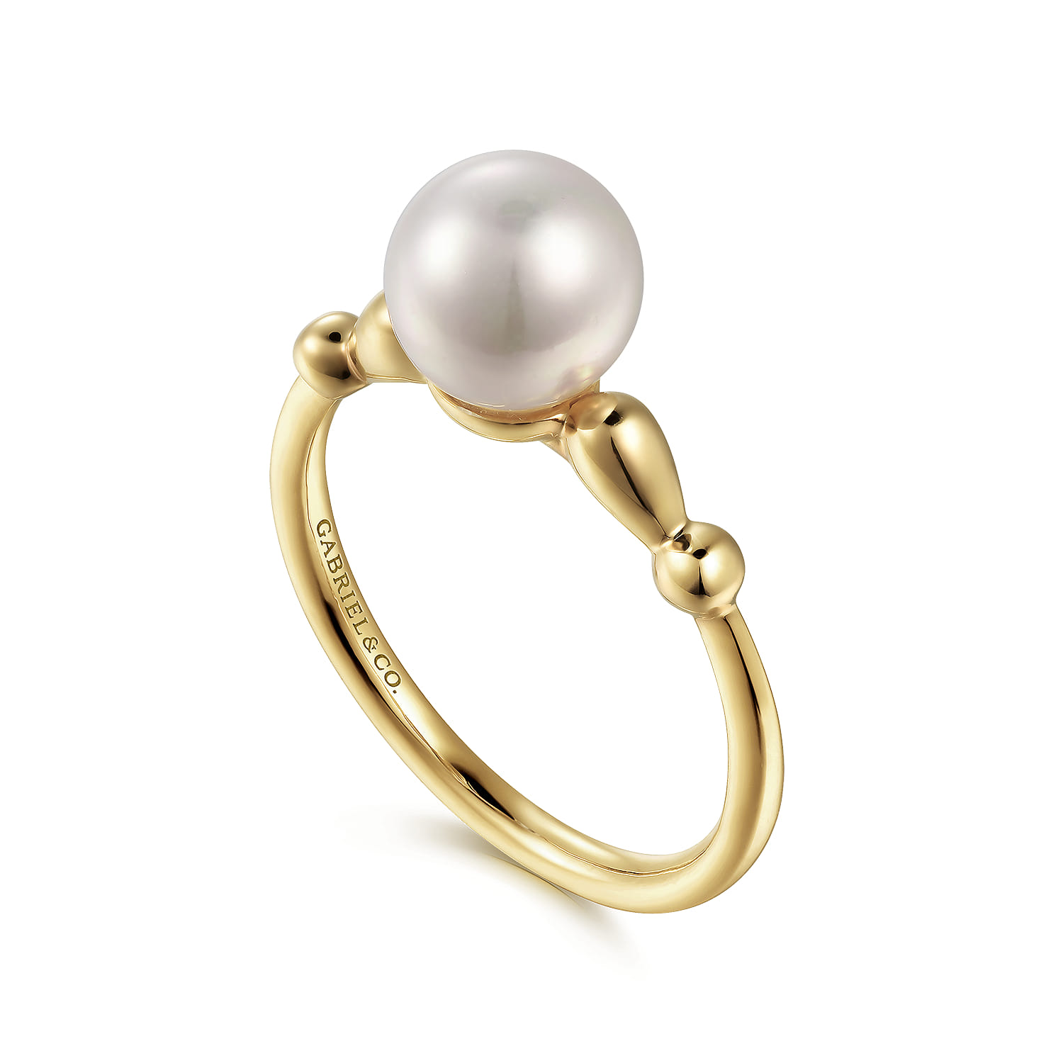Promise Ring - 14K Yellow Gold Pearl Bujukan Promise Ring - Shot 3