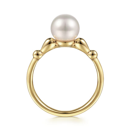 Promise Ring - 14K Yellow Gold Pearl Bujukan Ring