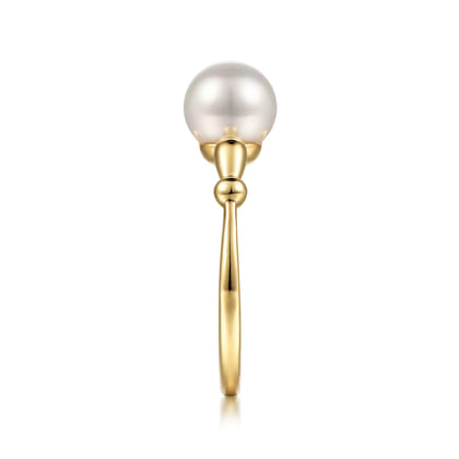 Promise Ring - 14K Yellow Gold Pearl Bujukan Ring