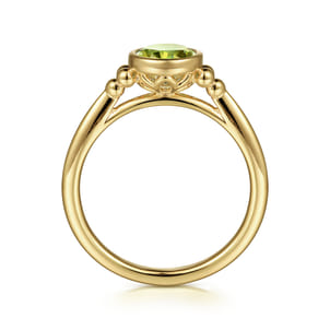 Promise Ring - 14K Yellow Gold Peridot Bujukan Ladies' Ring
