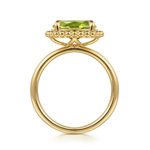 Promise Ring - 14K Yellow Gold Peridot Bujukan Ladies Ring