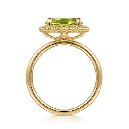 Promise Ring - 14K Yellow Gold Peridot Bujukan Ladies Ring