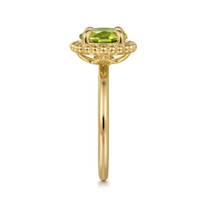 Promise Ring - 14K Yellow Gold Peridot Bujukan Ladies Ring