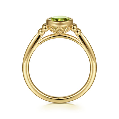 Promise Ring - 14K Yellow Gold Peridot Bujukan Promise Ring