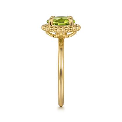 Promise Ring - 14K Yellow Gold Peridot Bujukan Promise Ring