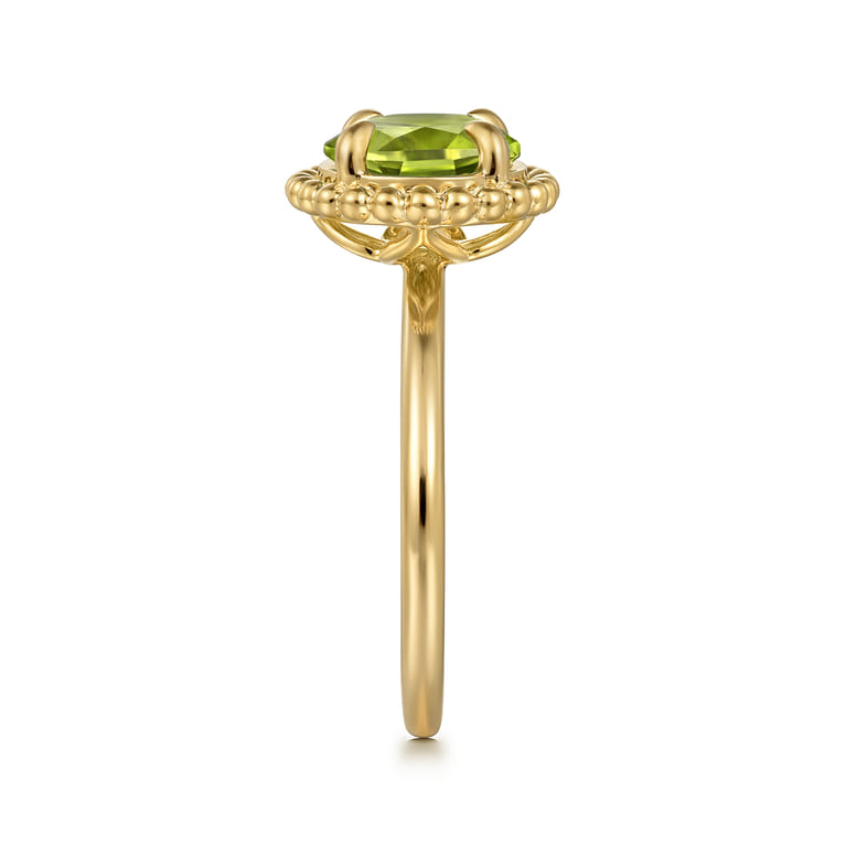 Promise Ring - 14K Yellow Gold Peridot Bujukan Promise Ring - Shot 4