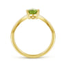 Promise Ring - 14K Yellow Gold Peridot Diamond Chevron Promise Ring - 0.04 ct