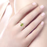 Promise Ring - 14K Yellow Gold Peridot Diamond Chevron Promise Ring - 0.04 ct