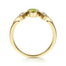 Promise Ring - 14K Yellow Gold Peridot and Diamond Promise Ring - 0.05 ct