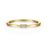 Promise Ring - 14K Yellow Gold Promise Ring with Diamond Baguette - 0.03 ct