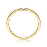 Promise Ring - 14K Yellow Gold Promise Ring with Diamond Baguette - 0.03 ct
