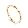 Promise Ring - 14K Yellow Gold Promise Ring with Diamond Baguette - 0.03 ct