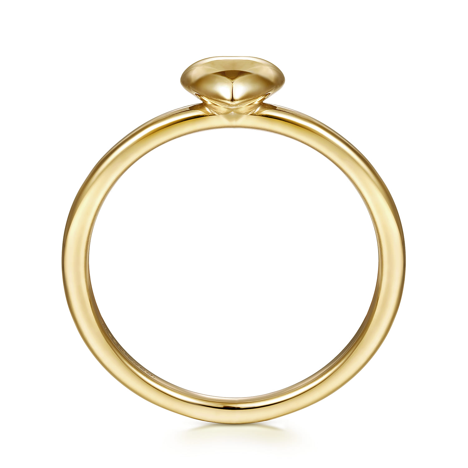 Promise Ring - 14K Yellow Gold Puffed Heart Promise Ring - Shot 2