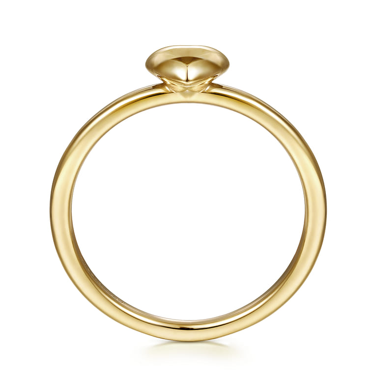 Promise Ring - 14K Yellow Gold Puffed Heart Promise Ring - Shot 2