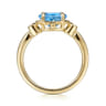Promise Ring - 14K Yellow Gold Rope Swiss Blue Topaz and Diamond Promise Ring - 0.03 ct
