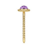 Promise Ring - 14K Yellow Gold Round Amethyst Bujukan Beaded Promise Ring