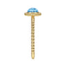Promise Ring - 14K Yellow Gold Round Blue Topaz Bujukan Beaded Promise Ring